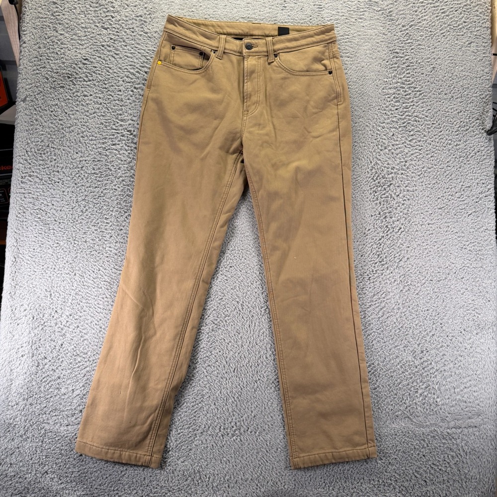 Caterpillar Pant Men 34x34 Brown Cotton Khakis Straight Leg Fleece-Lined Stretch